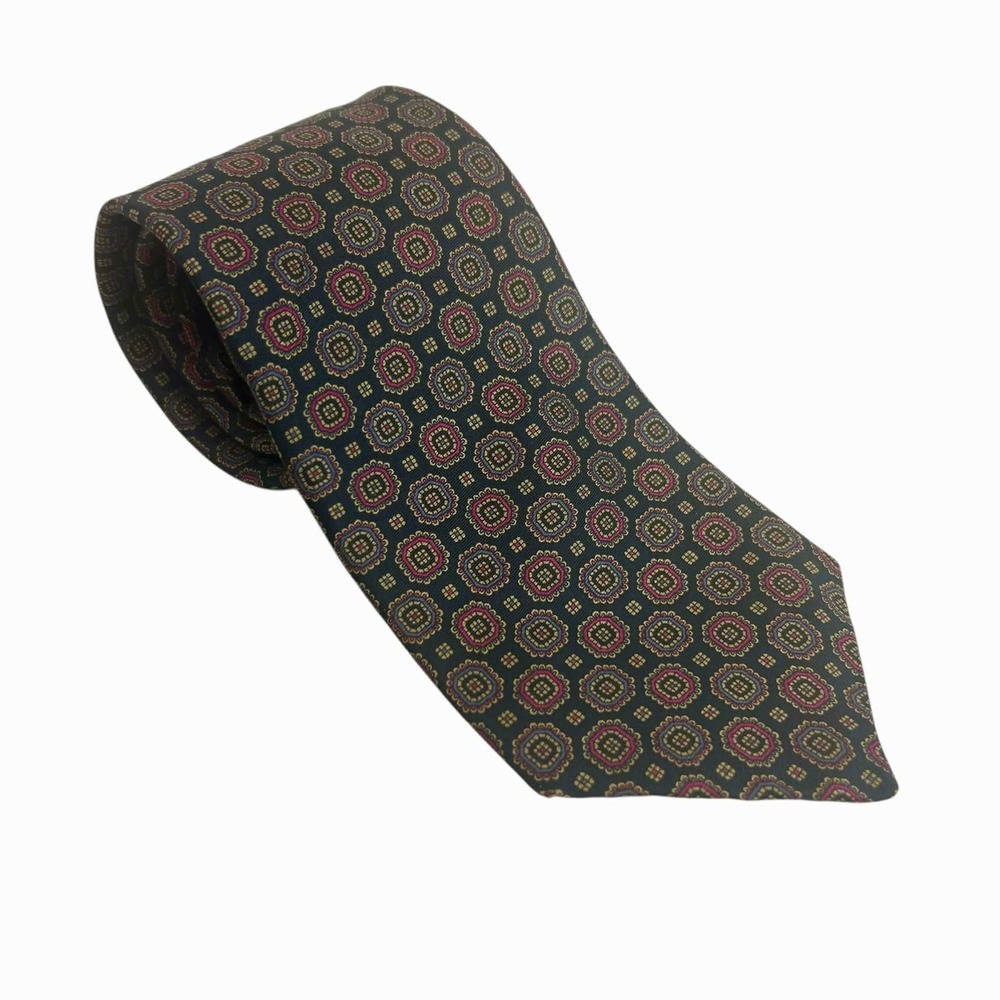 Phil Roberts New York‎ Handmade Silk Geometric Pattern Tie